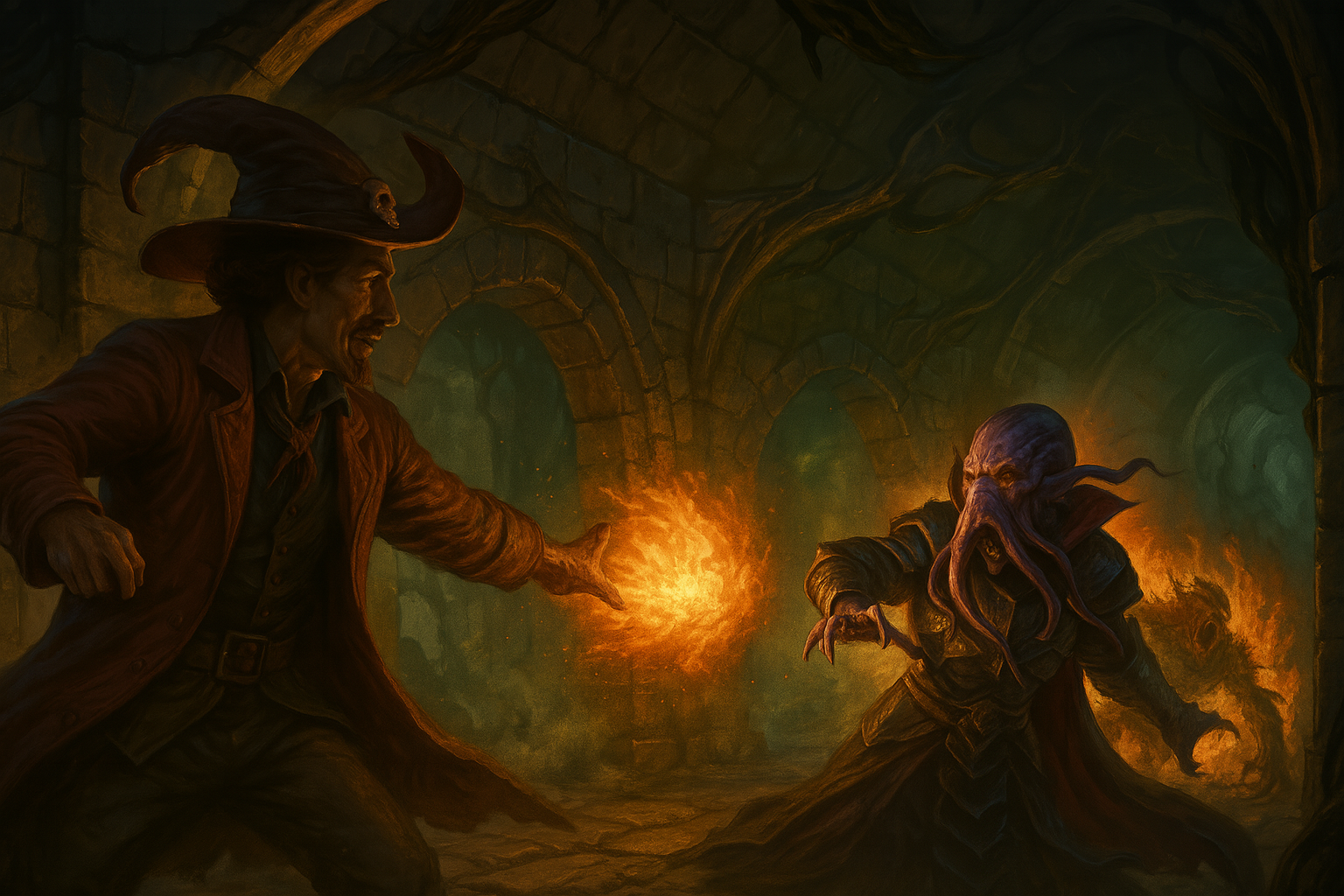 Hallway Fireball scene